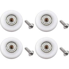(Roller Diameter 25mm) 4pcs Shower Door Rollers Runners Wheels - Replacement Part Bathroom Glass Door Runner Sliding Shower Door Roller Wheel(FPK11)