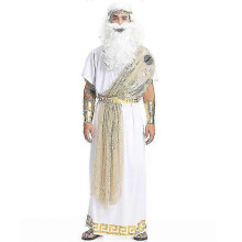 (M, Clothing(excluding beard wig)) Adult Roman King Greek Halloween Fancy Dress Up God Men Zeus Costume(EPA02)