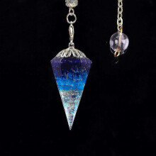 Healing Pendulum for Divination Blue Quartz Pendulum Reiki Crystal Pendant