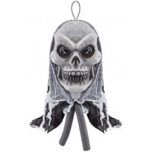 Hanging Skeleton Skull Decoration with Colour Changing LED Eyes
