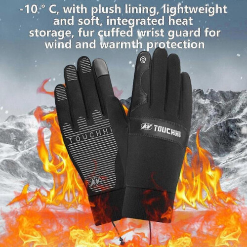 (M, USB heating) Usb Heated Gloves Waterproof Rechargeable Touchscreen Skiing Gloves For Men(EPA02) 1