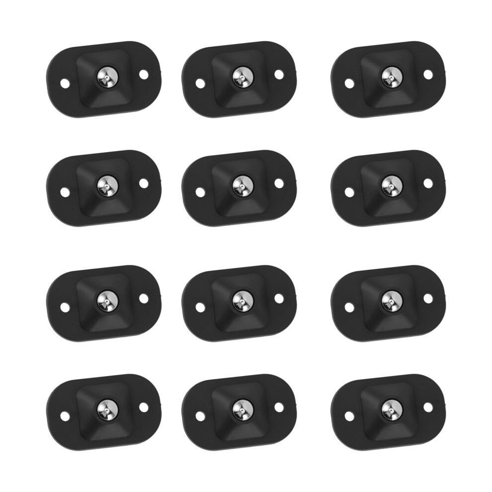 Self Adhesive Mini Wheels 12Pcs 360 Swivel Durable Abs Black 5051338073513