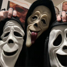 (Squinting mask) Face Scream Horror Mask, Costume Props For Adult(FPK11)