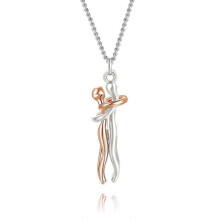(Rose Gold and Silver) Hug Couple Necklace S925 Sterling Silver Hugging Necklace Beloved Jewelry For Him And Her,lover Valentines Day Gift(FPL16)