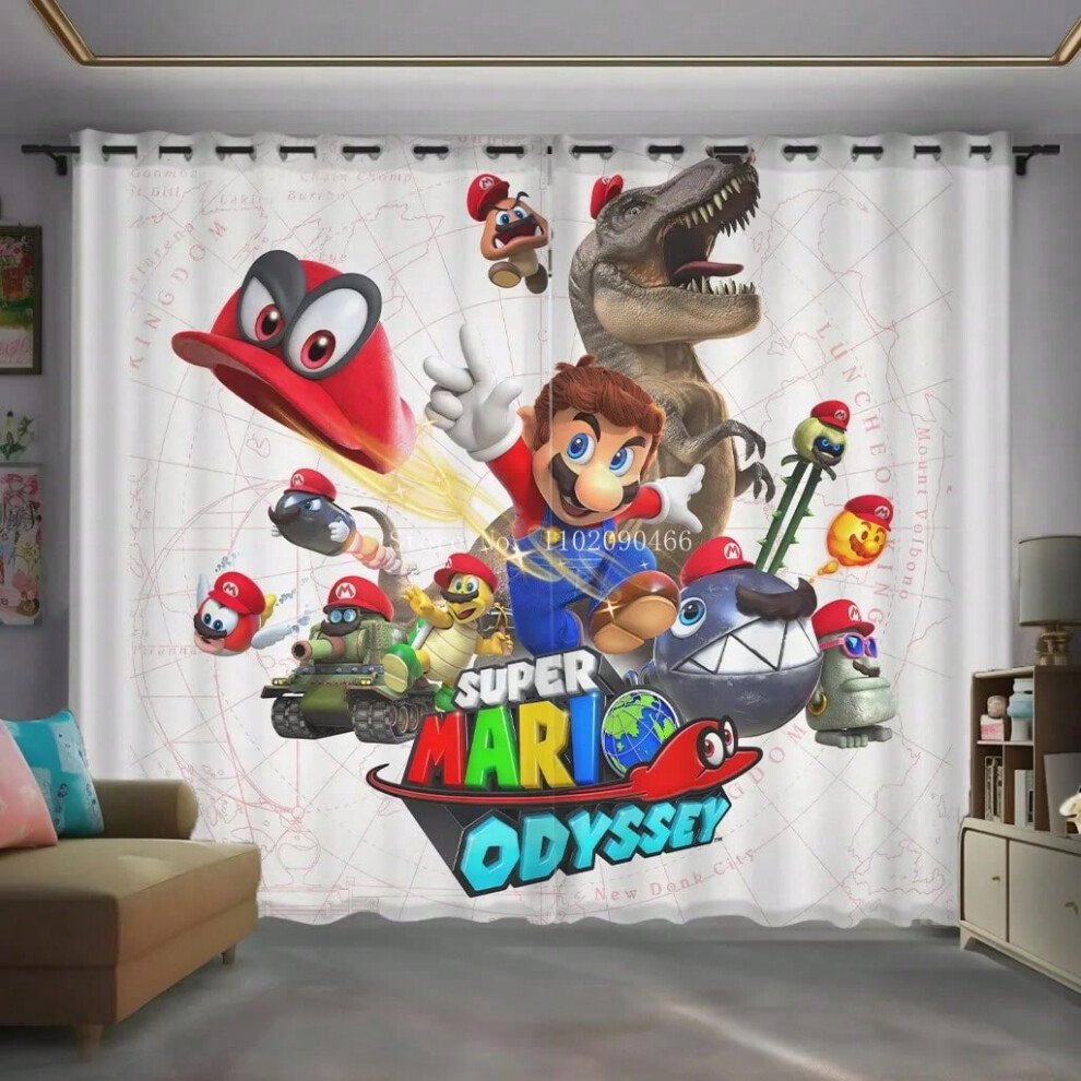 (14, W170XH200cm Folio) Cartoon Super Mario Printed Blackout Curtain Window Shade Living Room Bedroom Home Textiles Decor For Children Kids Teens Gift-image-OPC-PJGRNJK-NEW