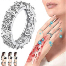 (5, Silver) Qoostyle Magnetic Zircon Shaping Cross Full Moissanite Diamond Ring