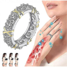 (9, Gold) Qoostyle Magnetic Zircon Shaping Cross Full Moissanite Diamond Ring