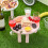 Faltbarer Weintisch pinkes Kunststoff-Snacktablett 4