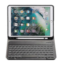 (Black) For Ipad Pro 10.5-inch (2017) 2-in-1 Bluetooth Keyboard With Removable Leather Stand Protective Case And Pen Slot(FML10)