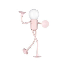 (pink) Changeable Shape Funny Sportsman Night Light Button Battery Desk Lamp Versatile Mini Lamp Creative Ornament Vacuum Adsorption(FPL16)