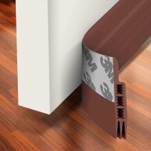 (Brown) Door Draft Stopper Under Door Draft Blocker Insulator Door Sweep Weather Stripping Noise Stopper Strong Adhesive(FPK11)