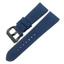 Tauchleuchte PAM Strap for Panerai 24mm 26mm Canvas Leather Sport Watch Band Nylon Fabric Blue Gray Black