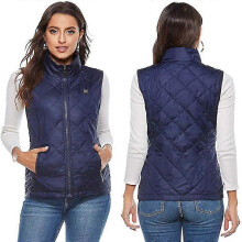 (2XL, blue) Women's Heated Vest With 9 Heating Zones, Usb Charging Vest(EPA13)