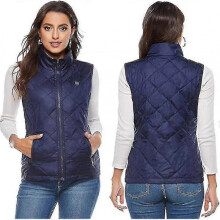 (M, blue) Women's Heated Vest With 9 Heating Zones, Usb Charging Vest(EPA13)