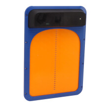 Automatische Hühnertür aus Kunststoff, batteriebetrieben, mit Lichtsensor, automatische Hühnertür für den Bauernhof, Blau und Gelb