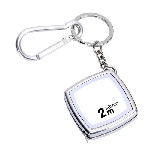 Portable 2M Keychain Mini Tape Measure Durable Chrome ABS Shell 2