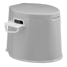 (Grey) Multifunctional Toilet Moveable PP Board And Barrel Connected Bearing 100KG 5L