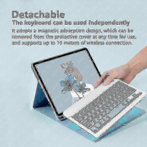 (Blue) Case With Keyboard For Ipad 9th 8th 7th 10.2 Inch 2021 2020 2019 1