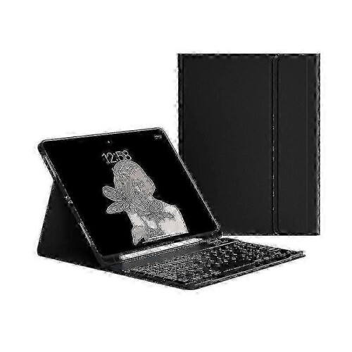 (Black) Case With Keyboard For Ipad 9th 8th 7th 10.2 Inch 2021 2020 2019