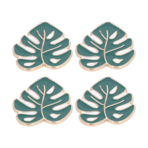 4-teiliges Nadelhalter-Set: Magnet, grüne Blätter