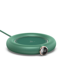 (Green) 10W USB Heating Warm Cup Mat 3 Gear Touch Control Digital Display Adjustment Timing Heater for Coffee Milk Tea