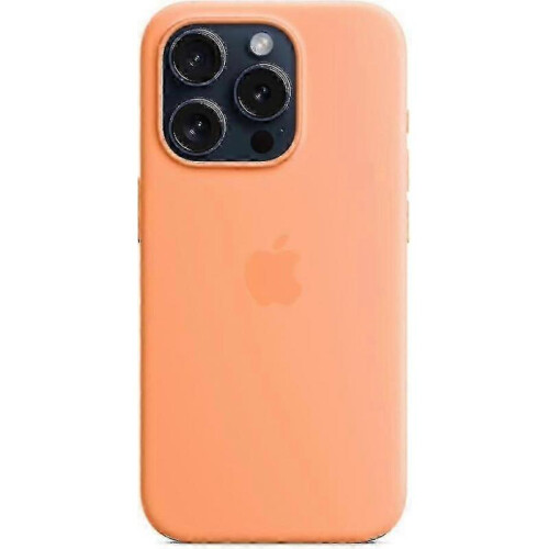 (Orange Sorbet) For Apple iPhone 15 Pro Silicone Case with MagSafe 1