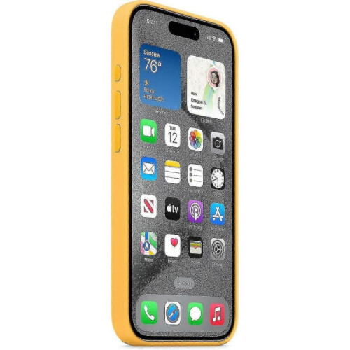 (Sunshine) For Apple iPhone 15 Pro Silicone Case with MagSafe 2