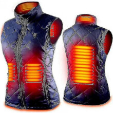 (L Expedited, Blue) Women's Heated Vest With 4 Heating Zones, Neck Heating Jacket(FPK11)