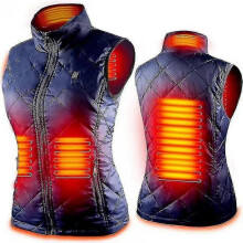 (XL, Blue) Women's Heated Vest With 4 Heating Zones, Neck Heating Jacket(FPK11)