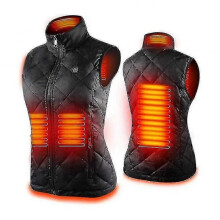 (2XL, Black) Women's Heated Vest With 4 Heating Zones, Neck Heating Jacket(FPK11)