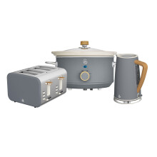 Swan Nordic Kitchen Set, 1.7L Fast Boil Kettle & 4 Slice Toaster & 3.5L Slow Cooker, Matte Grey EEJB205
