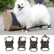 4# 4 Stück Canvas-Welpen-Schuhe für kleine Hunde Ganzjahresnutzung
