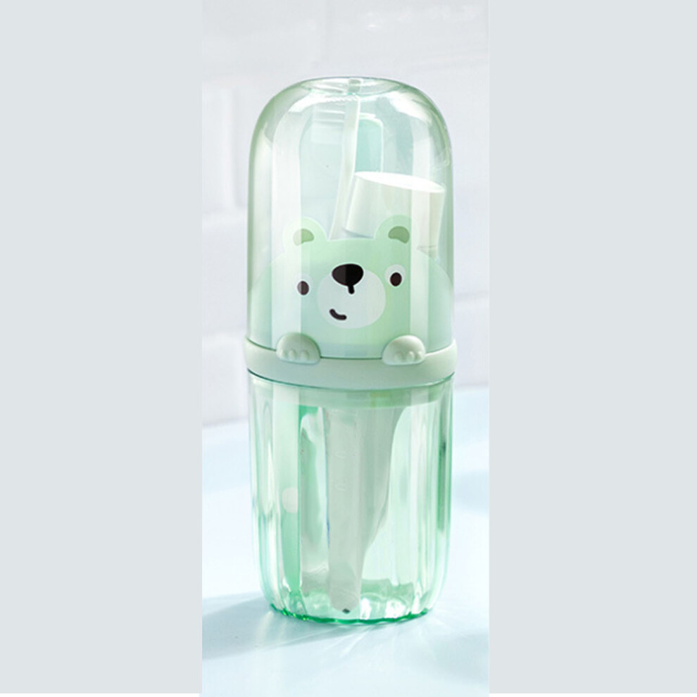 Green Portable Toothbrush & Toothpaste Storage Box For Travel & Students