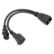 IEC320 C20 zu IEC320 C13 5 15R Stromkabel 1 in 2 out Power Y-Splitter-Kabel für Monitor PC-Desktop Drucker Scanner