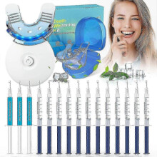 Teeth Whitening Kit Teeth Whitening Kit with Led Light - Teeth Whitening Kits Teeth Whitener Including Mouth Tray 12 Teeth Whitening Gels 3 Desensitiz
