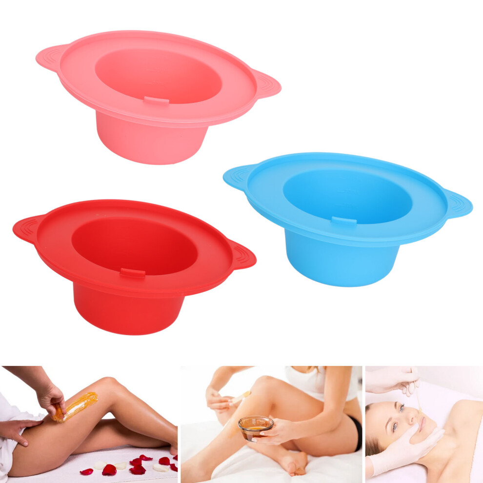 3pcs Silicone Wax Melting Bowls, Non-Stick Hair Removal Warmer, Multi-Color