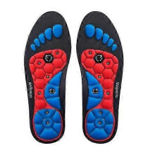 (L, red) 1 Pair Magnetic Acupressure Insoles Unisex Foot Arch Support Promote Circulation Relieve Fatigue Orthopedic