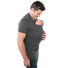 (XL,Grey)Men's Kangaroo Dad T-shirts Baby Carrier T-shirt(FML10)