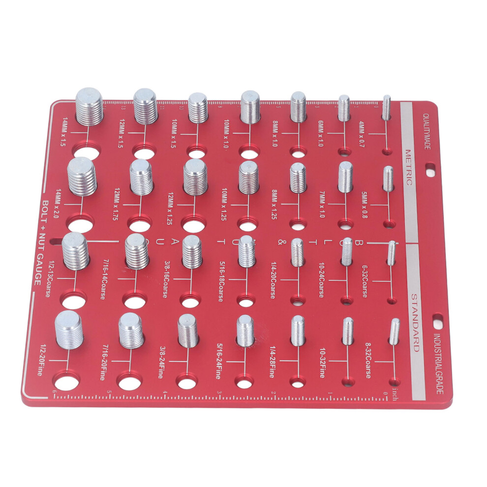 Accurate Aluminium Bolt & Nut Thread Checker 7.9X7.9in Garage Gauge 6951338107463
