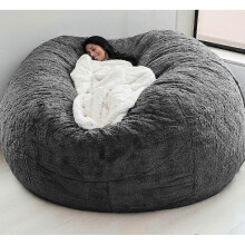 (135*65CM,Dark Grey)2025 New Extra Large Bean Bag Chairs Couch Sofa Cover Indoor Lazy Lounger For Adults Kids Without Chair