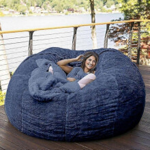 (135*65CM,Blue)2025 New Extra Large Bean Bag Chairs Couch Sofa Cover Indoor Lazy Lounger For Adults Kids Without Chair