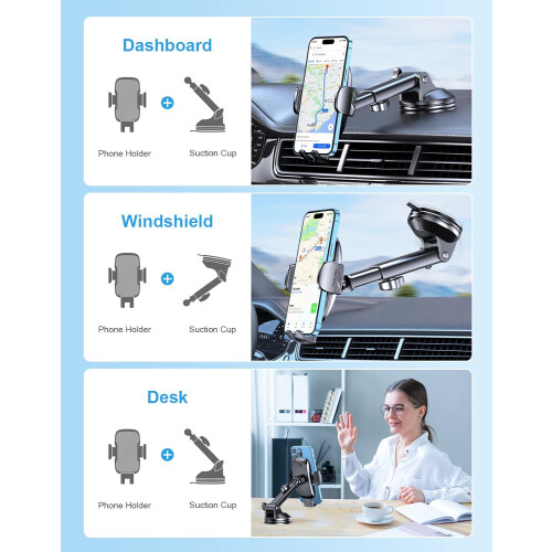 CIRYCASE Universal Car Phone Holder with Ultra Powerful Suction 1