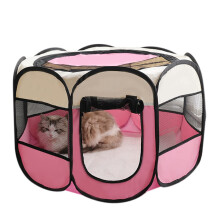 Pet Playpen Foldable Breathable Portable Pink Small Animal Enclosure For Puppy Cat Dog Rabbit