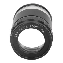 10X beleuchteter Juwelier-Lupen mit austauschbarer Skala, 8 LED-Licht, 28 mm Feld, Vergrößerungsglas