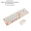 Ergonomic Beige Wireless Combo Round Keys 1600 DPI Mouse Plug & Play 7