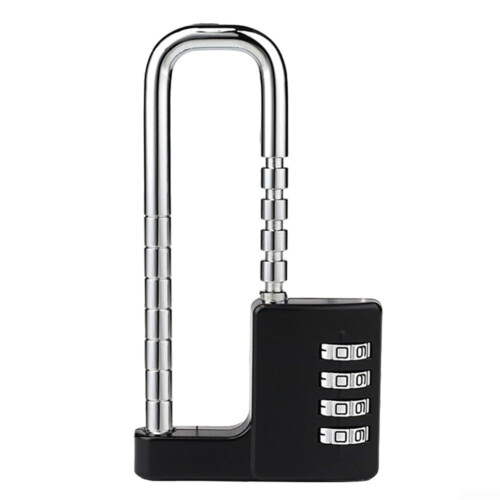 U-Shaped Padlock For Cabinets And Doors, Adjustable, Mechanical Combination Lock, Black