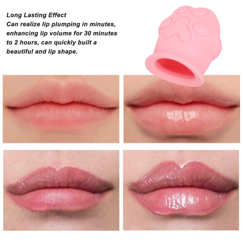 Painless Lip Plumper Device Pink Silicone Soft & Reusable 2