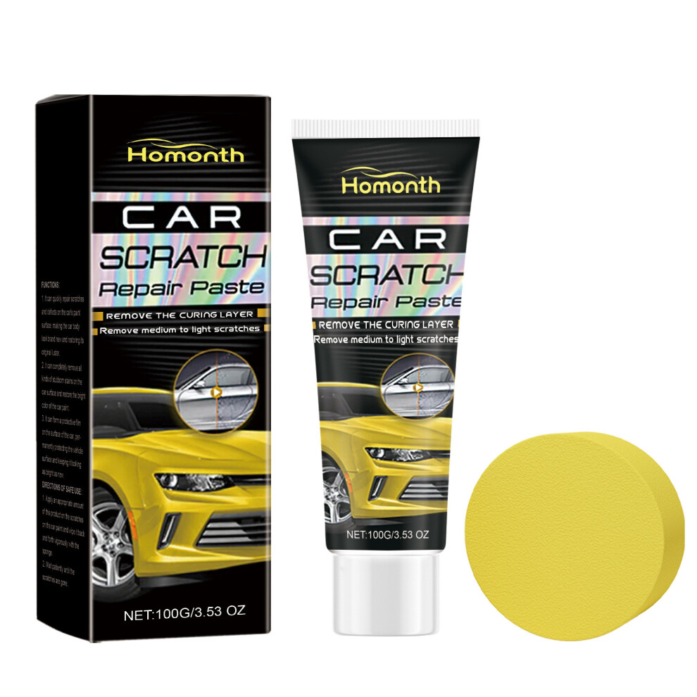 (100G*1, Sponge*1) Car Scratch Repair Car Paint Scratch Repair Care Daily Car Maintenance Care Cream 6910640867564