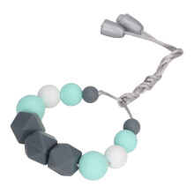 Baby-Schnullerkette für Kleinkinder Exquisite weiche Silikon-Perlen beißbare Schnullerkette zur Zahnfleischmassage Mintgrün