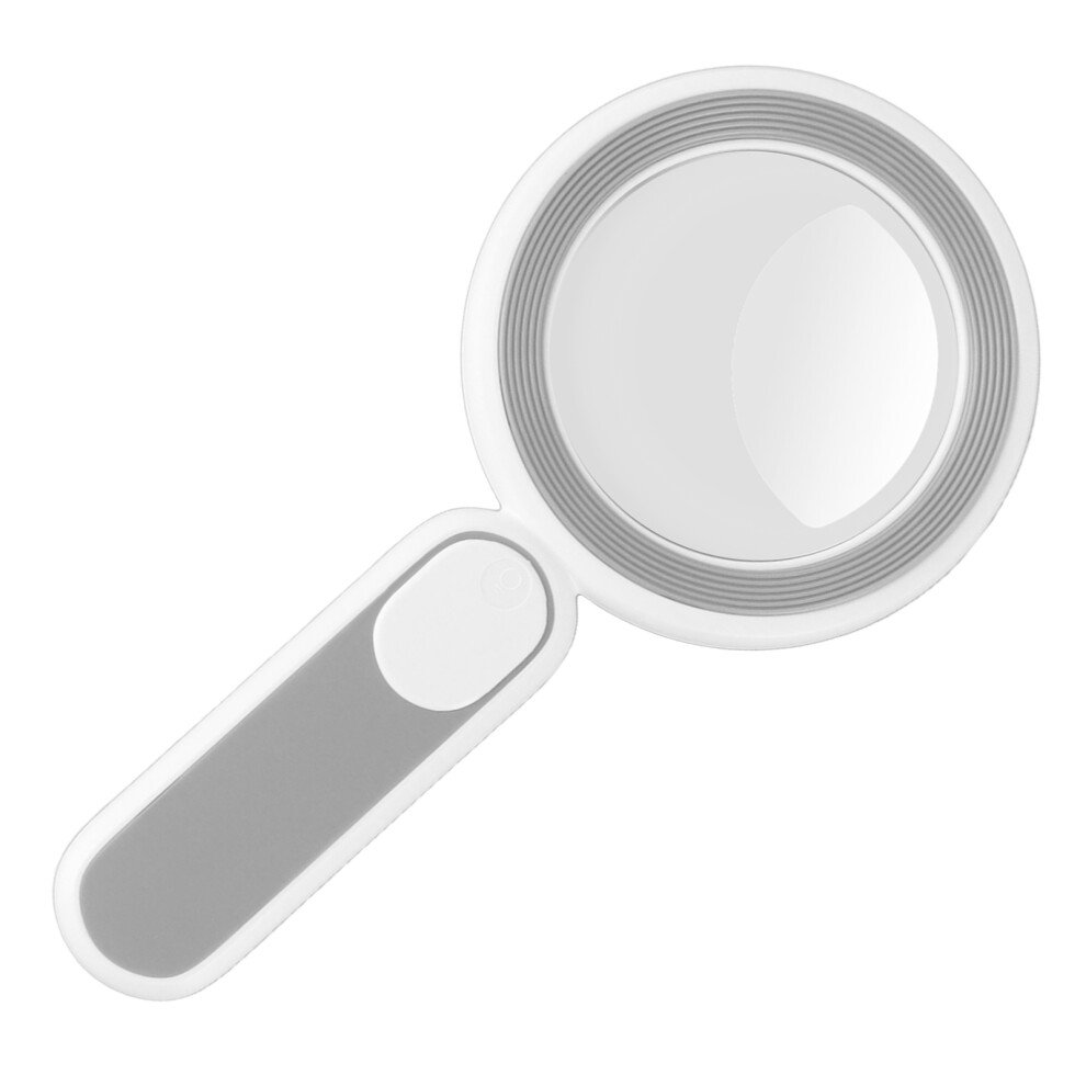 Ergonomic 8X Magnifying Glass with 21LED Rechargeable Grey